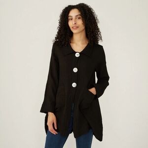 Shannon Passero Black Textured Button Top